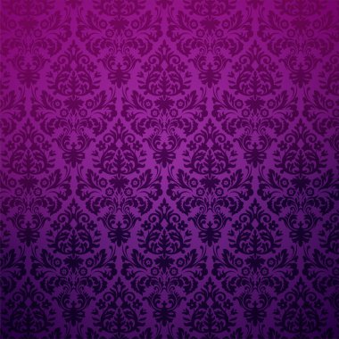 Damask seamless pattern in purple clipart