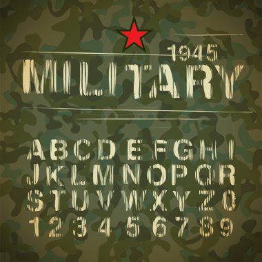 askeri vintage alfabesi