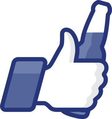 Like Thumbs Up symbol icon with beer bottl