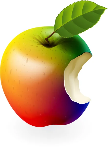 Angebissener Apfel — Stockvektor
