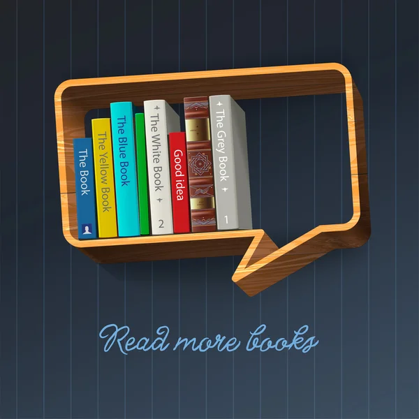 Konuşma balonu şeklinde Bookshelf — Stok Vektör