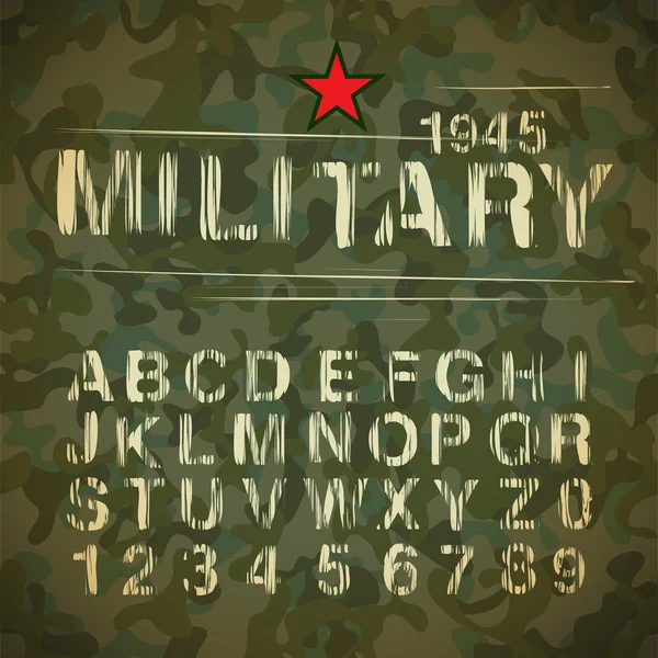 Militär-Vintage-Alphabet — Stockvektor