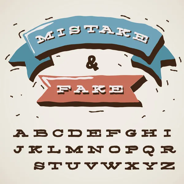 Grappige Alfabetletters in retro stijl — Stockvector