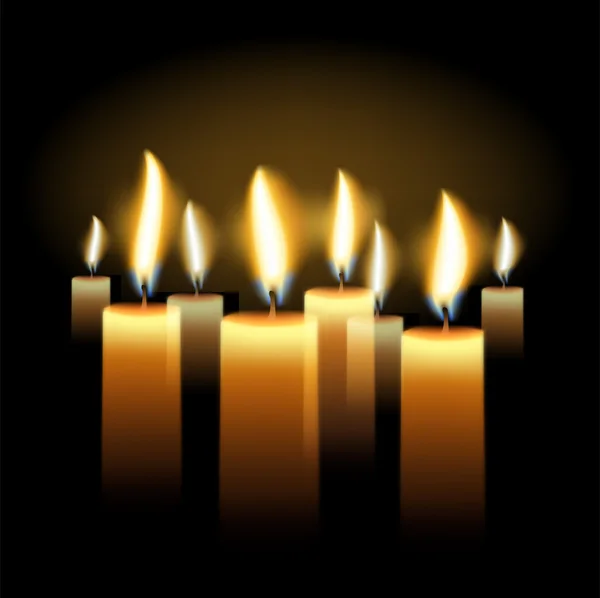 Velas encendidas — Vector de stock