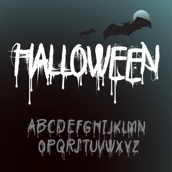 Alphabet Halloween éclaboussures — Image vectorielle