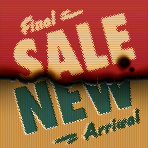 Final Sale, New arrival - старовинний спалений паперовий шаблон — стоковий вектор