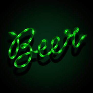 parlak neon tabela - bira