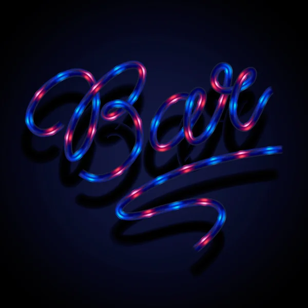Gloeiende neon teken - bar — Stockvector