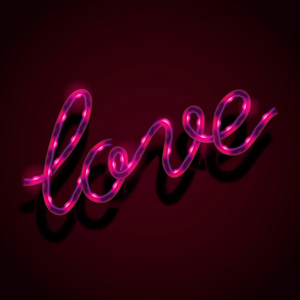 Glowing neon sign - Love — Stock Vector