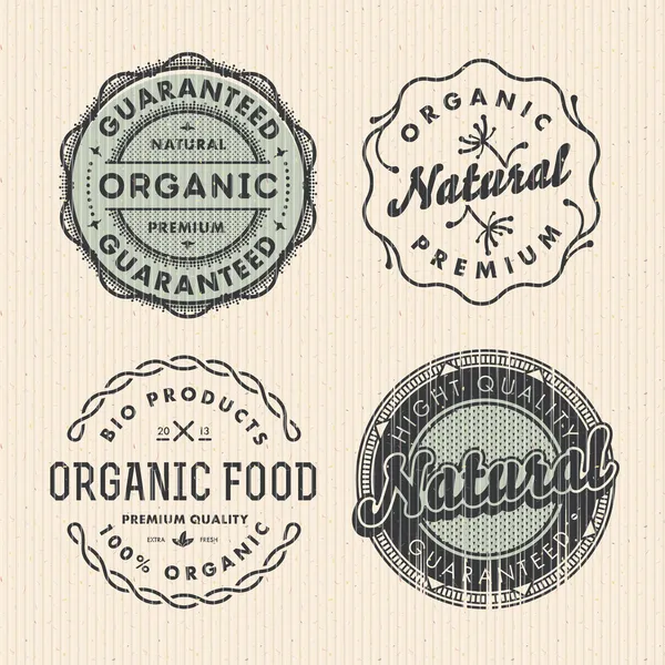 Vector set vintage organic labels — Stock Vector