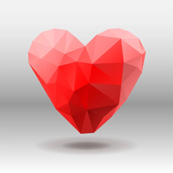Πολύγωνο καρδιά, εικονογράφηση φορέας. — Διανυσματικό Αρχείο