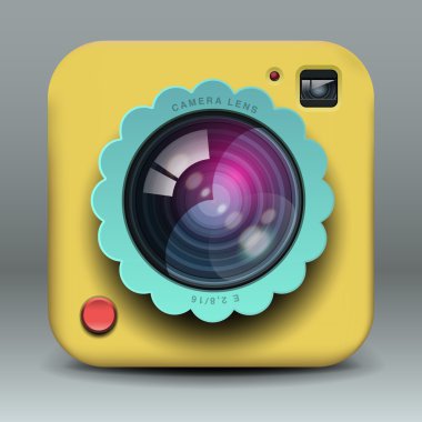 App tasarım sarı fotoğraf kamera simgesi