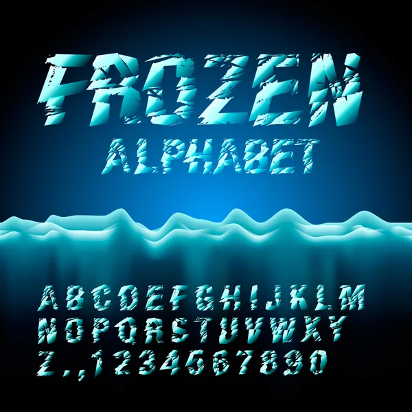 Ice font collection — Stock Vector