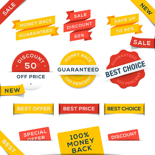 Набор векторных значков и наклеек
