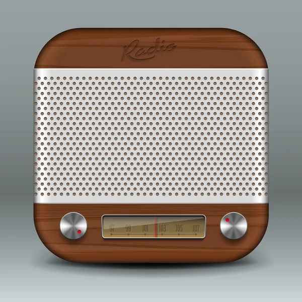 Retro radio app pictogram — Stockvector