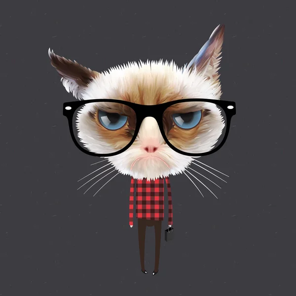 Divertido gato de dibujos animados — Vector de stock