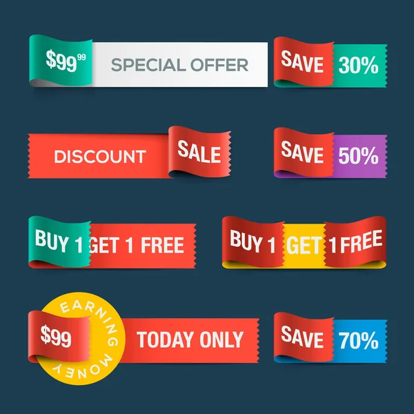 Collection de vente site discount rubans — Image vectorielle