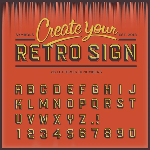 Retro type fuente, tipografía vintage — Archivo Imágenes Vectoriales