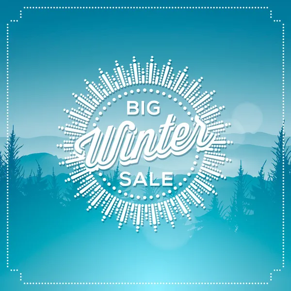 Grande cartaz de venda de inverno — Vetor de Stock