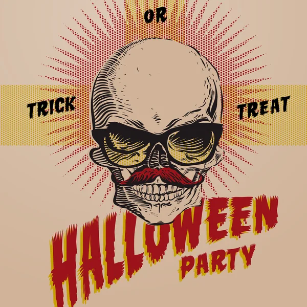 Modelo de design de festa de Halloween para cartão-cartaz-flyer — Vetor de Stock