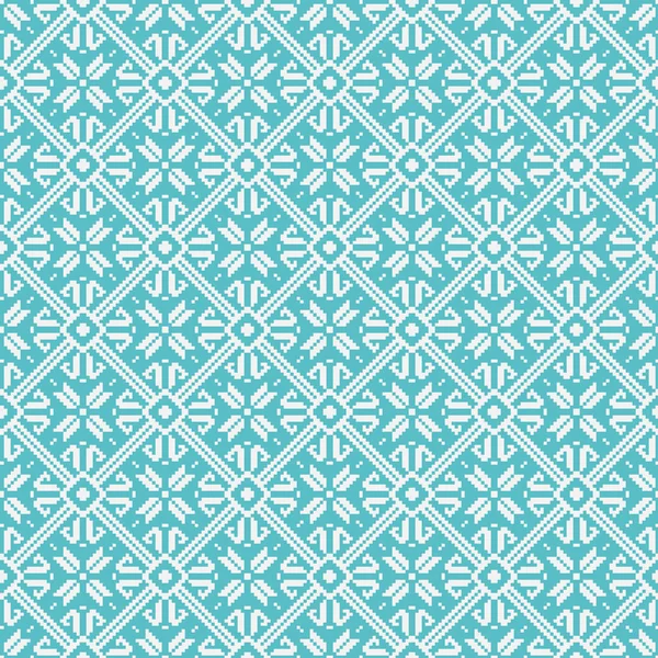 Seamless snowflakes background geometric pattern — Stock Vector
