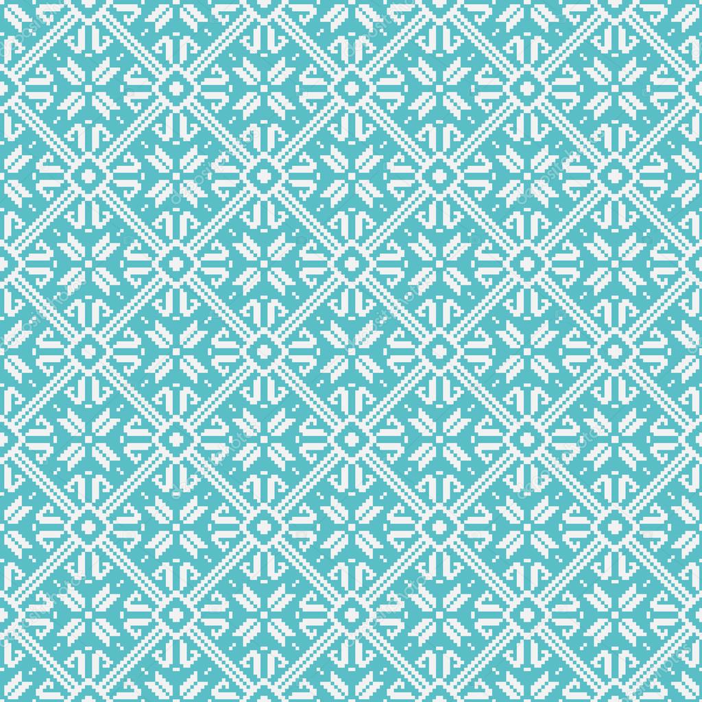 Seamless snowflakes background geometric pattern