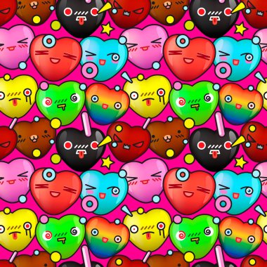 renkli sevimli çizgi seamless modeli