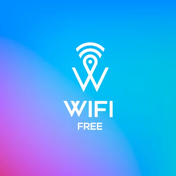 Symbole wifi gratuit pour un usage professionnel ou commercial — Image vectorielle