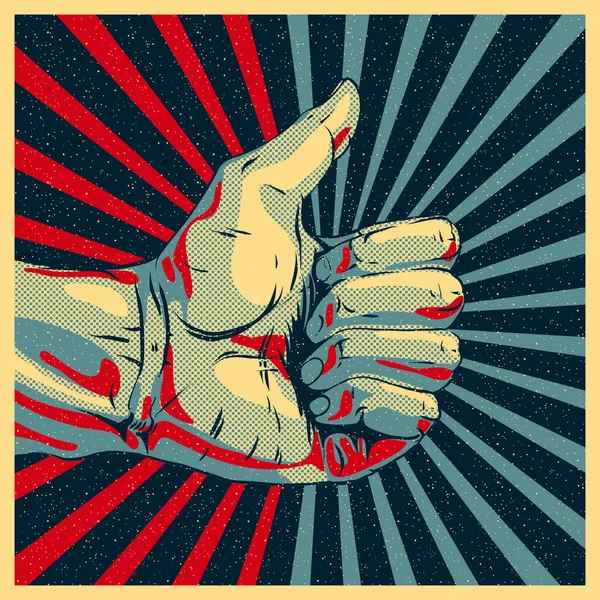 Hand tonen duimen omhoog — Stockvector