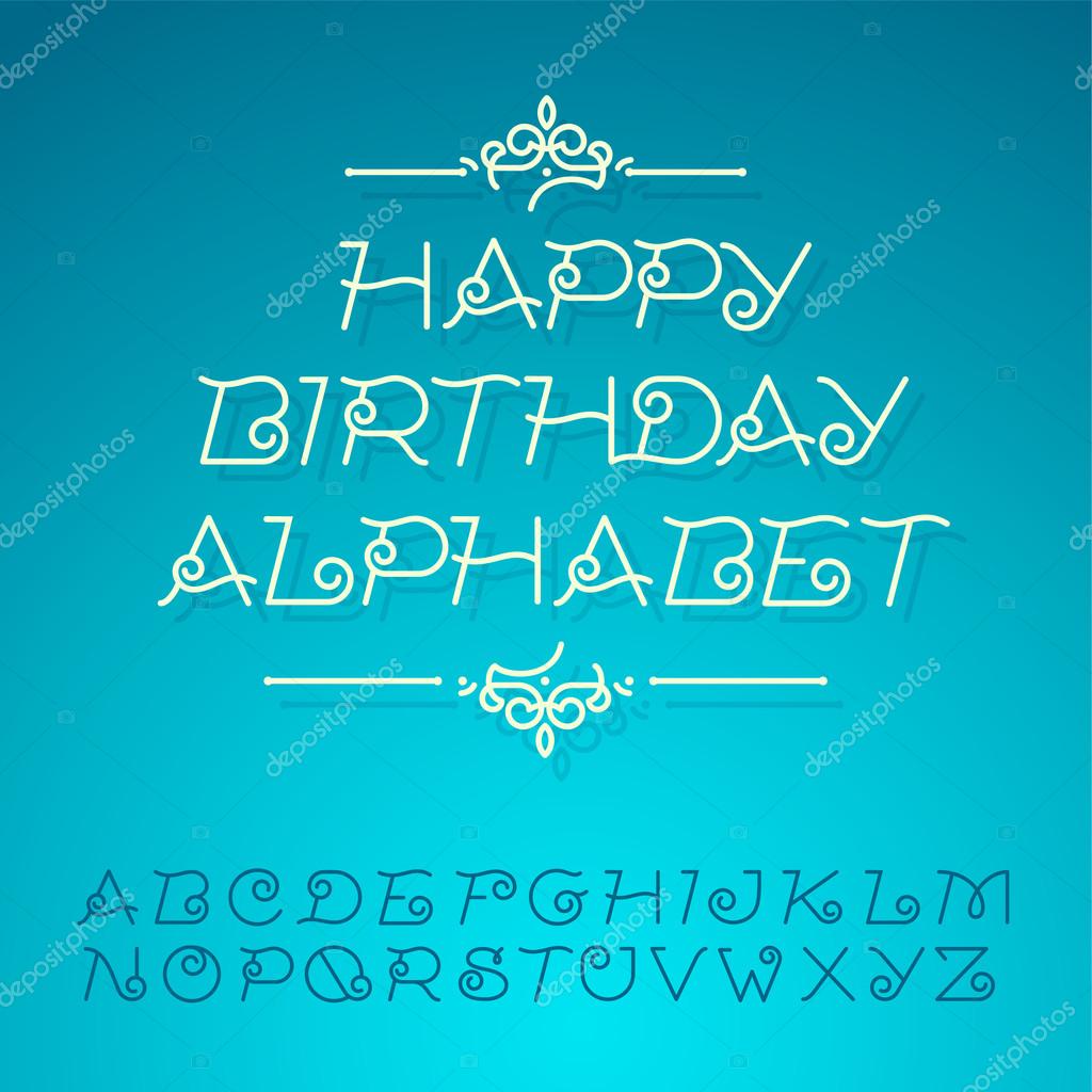 Hand Drawn Alphabet Letters Happy Birthday Design Card Vector Image By C Ikopylove Vector Stock Hand Drawn Alphabet Letters Happy Birthday Design Card Vector Image By C Ikopylove Vector Stock