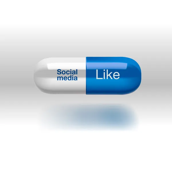 Social media addiction concept, pill isolated — Stock Vector