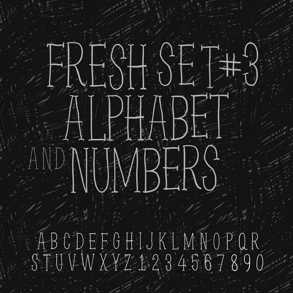 Набір алфавітів і цифр для малювання рук — стоковий вектор