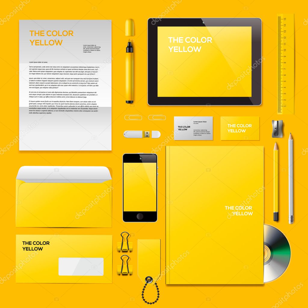 Download Yellow Corporate Id Mockup Stock Vector C Ikopylove 44735611 PSD Mockup Templates