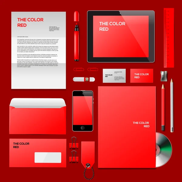 Mockup ID aziendale rosso — Vettoriale Stock