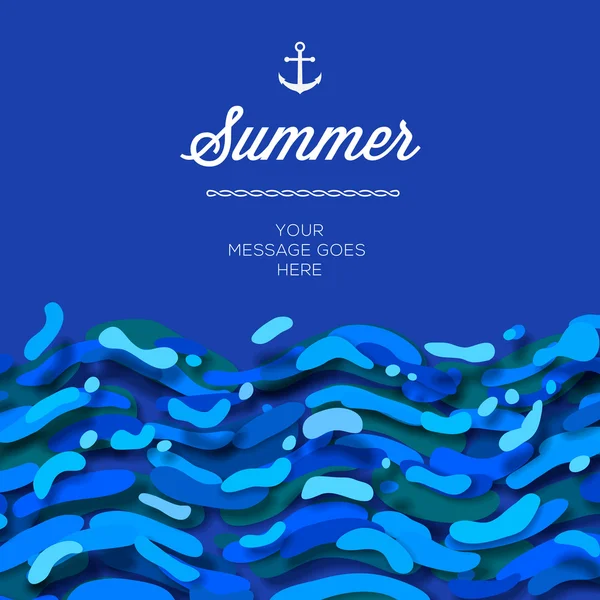 Fundo de hora de verão abstrato com onda azul — Vetor de Stock