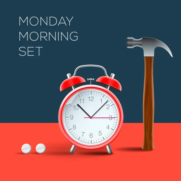 Concept - I hate monday morning — Stock Vector