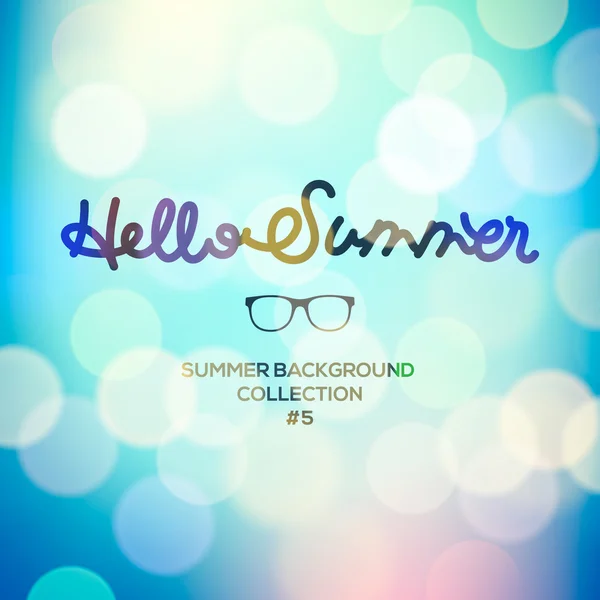 Hello summer, summertime blurred background — Stock Vector