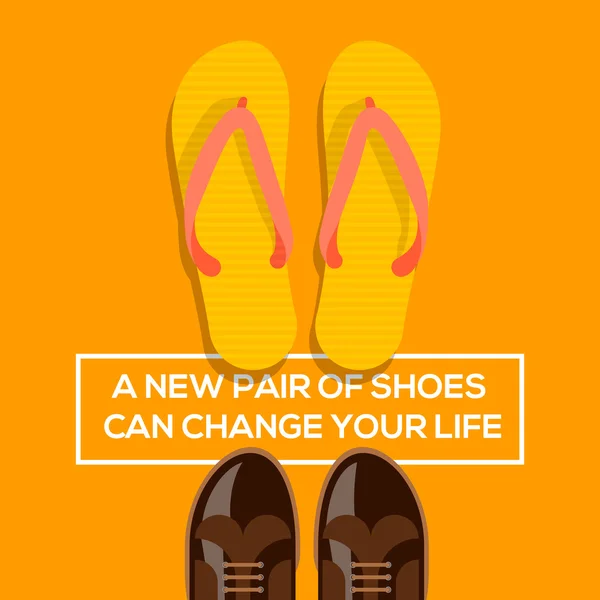 신발 한 켤레는 당신의 인생을 바꿀 수 있습니다. — 스톡 벡터