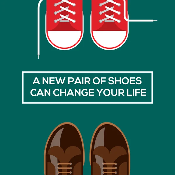 신발 한 켤레는 당신의 인생을 바꿀 수 있습니다. — 스톡 벡터
