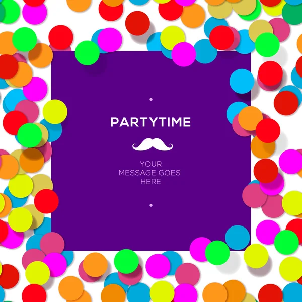 Plantilla de diseño de tiempo de fiesta con confeti . — Vector de stock
