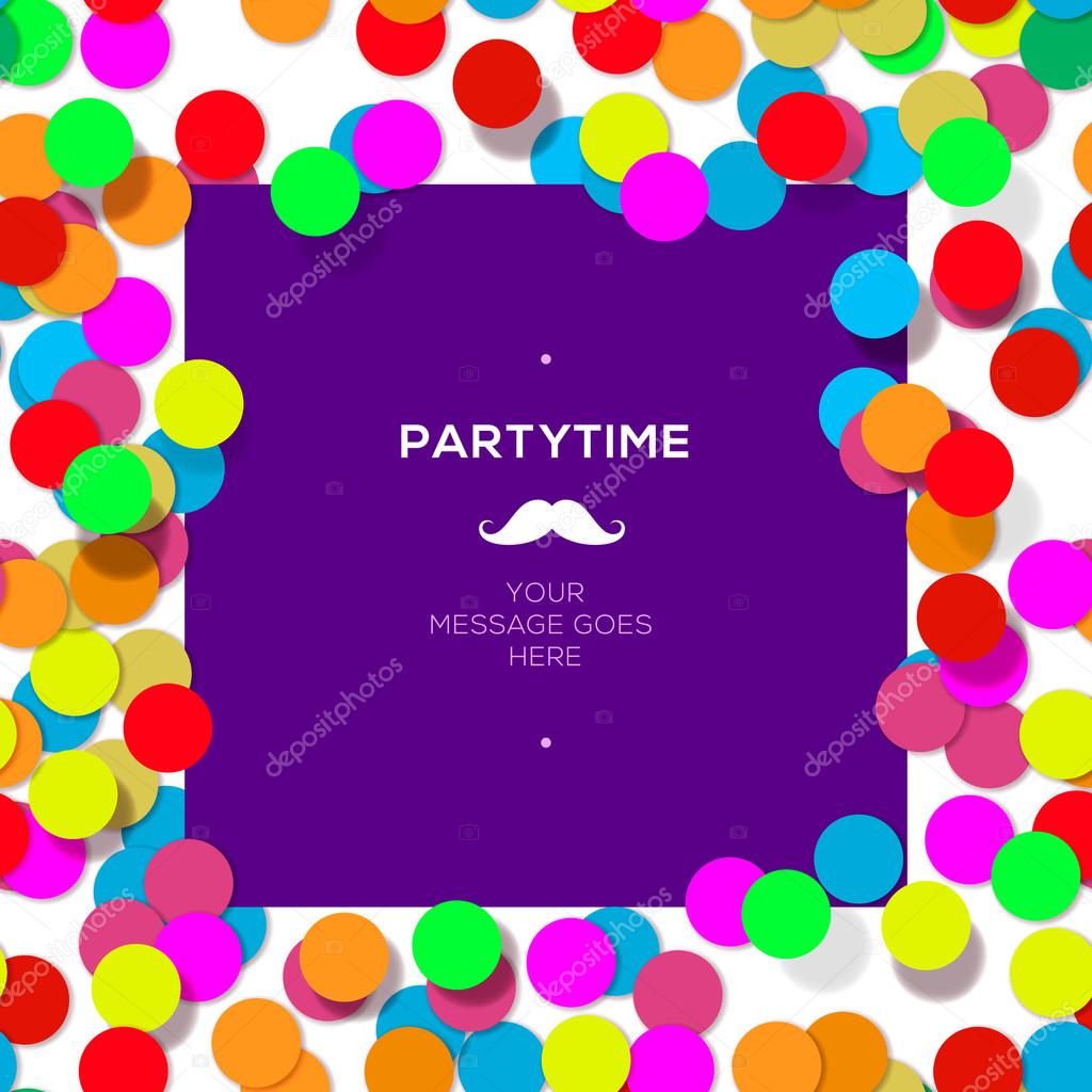 Party time design template with confetti.