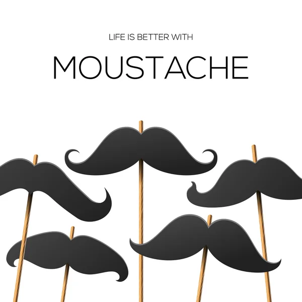 Hipster Plantilla de diseño de fiesta con bigote — Vector de stock