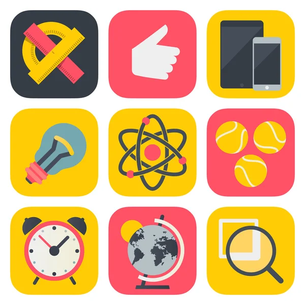 Clean and simple education icons for mobile OS — Stock Vector