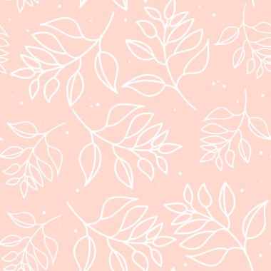 Noel yaprakları tebrik kartları, ambalaj kağıtları için kusursuz desen. El çizimi