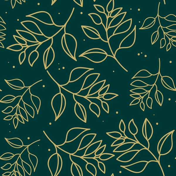 Рождественская листва бесшовный узор для поздравительных открыток, оберточных бумаг. Рисунок — стоковый вектор