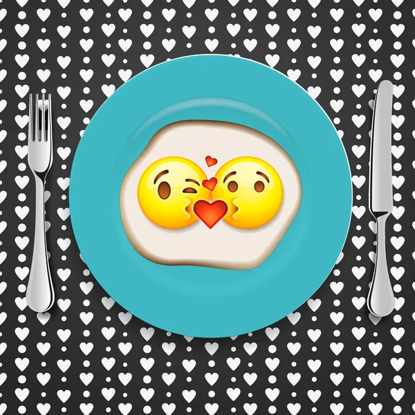 사랑 이모티콘, 발렌타인 데이 대 한 개념에에서 emoji 얼굴 키스 2 벡터 그래픽