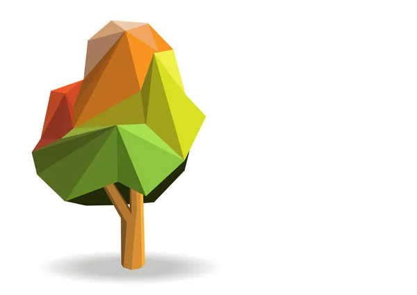 Árbol Colorido Hoja Baja Poli Iconos Puede Utilizar Para Plantilla — Vector de stock