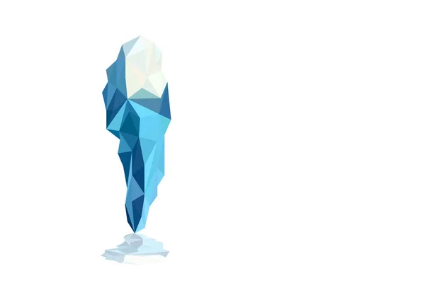 Iceberg Icône Bannière Basse Poly Montagne Avec Fond Blanc Objet — Image vectorielle