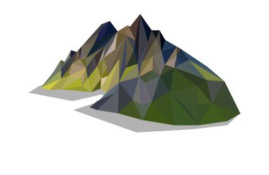 Dağ çokgen vektör simgeleri, geometrik ve üçgen şekil tasarımı, oyun simgesi pankartı veya şablon tepe taşı.