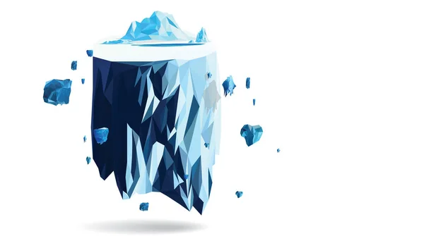 Abstract Ice Berg Mountain Hill Landscape Background Vector Polygon Low — Vetor de Stock